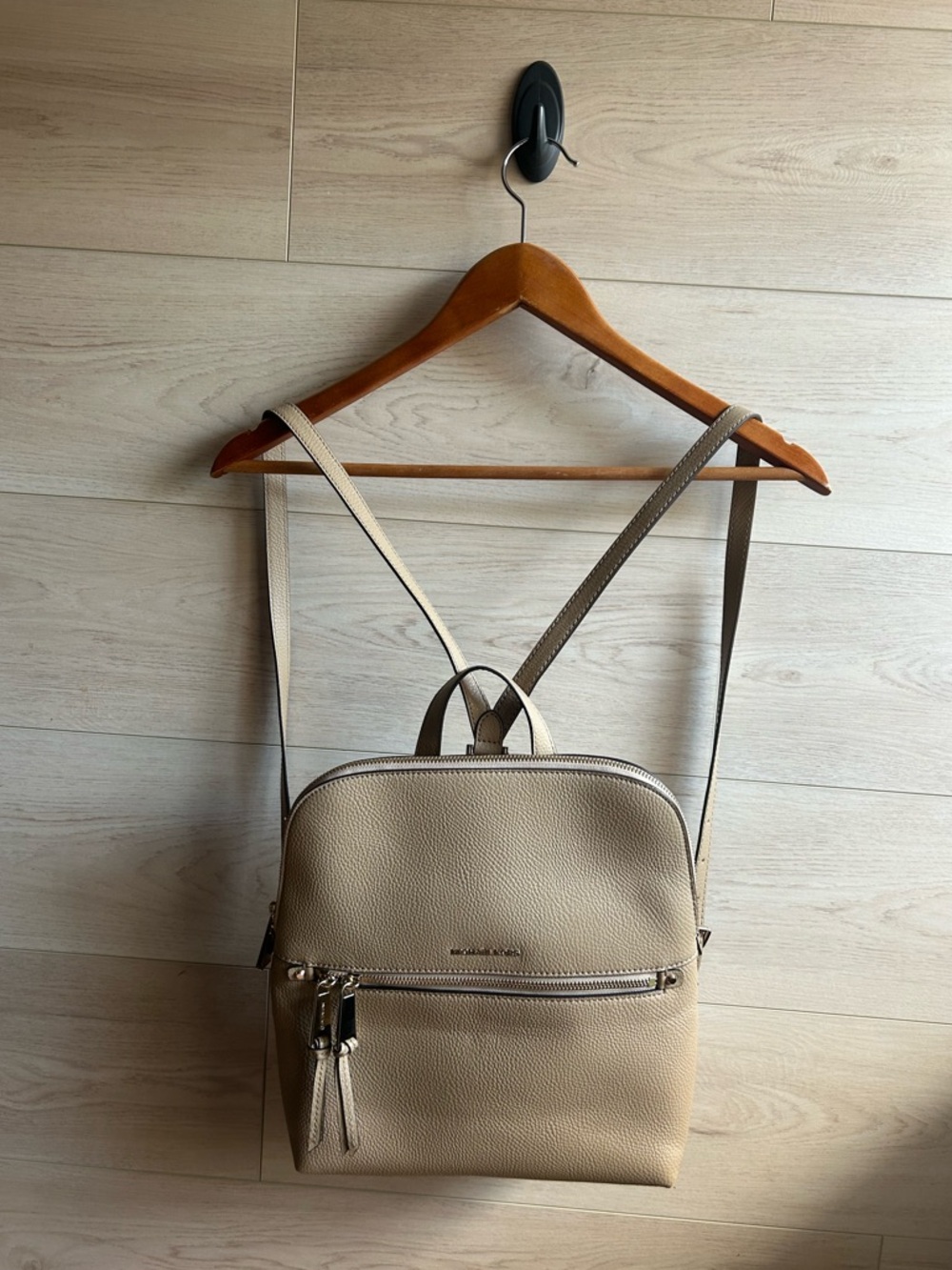 Michael Kors Rhea Zip Medium Pebbled Slim Backpack
